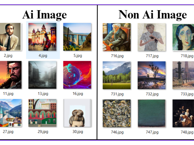 Examples of AI-generated and non-AI images
